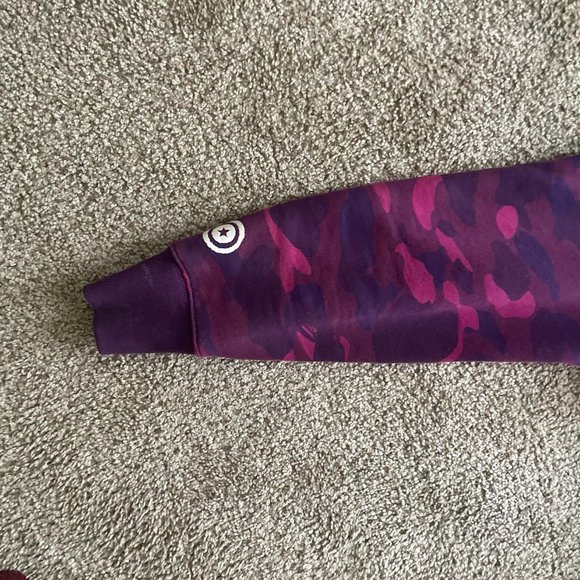 WGM BAPE Color purple Camo Shark Full Zip Hoodie - Picture 4 of 8